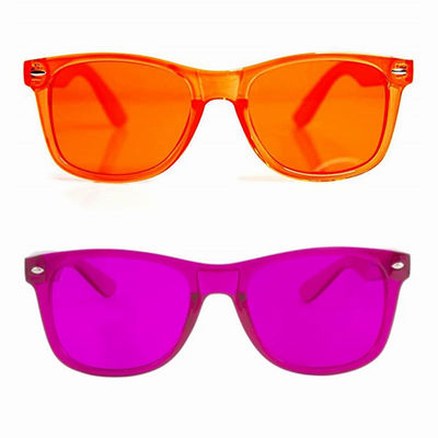Harte Plastikrahmen-Sonnenbrille farbige Linsen-Farbtherapie-Gläser