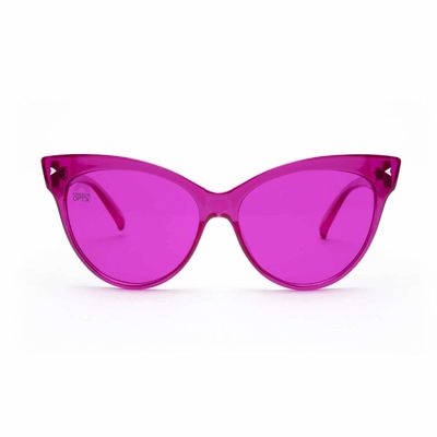 Farbtherapie-Cat Eyes Plastic Frame Magenta-Linsen-Sonnenbrille