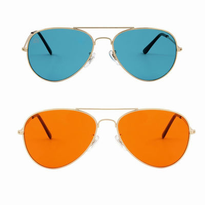 Große volle Metallrahmen-Flieger-Sunglasses Color Therapy-Sonnenbrillen