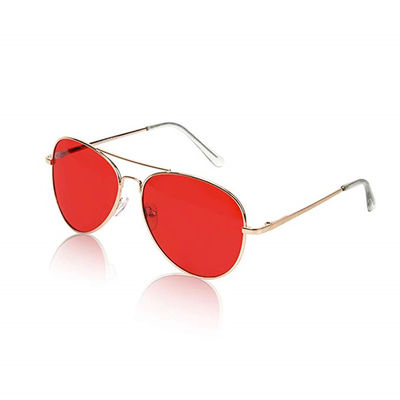 Runder der rote der Farbeuv400 Arm-Goldrahmen Therapie-Sonnenbrille-125mm
