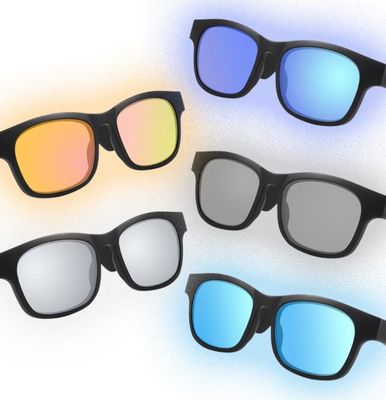 Intelligente Audiosonnenbrille-Sprecher-Bluetooth-Eyewear-Silber-Spiegel-Linse